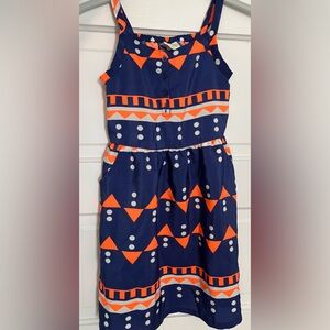 Crazy 8 Blue and Orange‎ Pleated Sundress Sleeveless Size 6